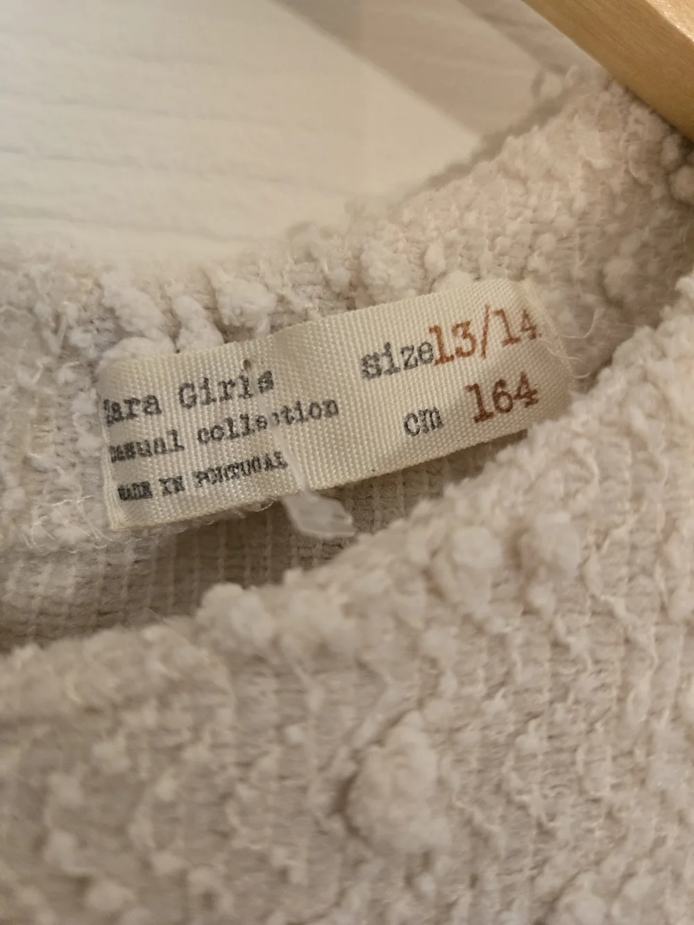 Zara Girls Cream Textured Shift Dress Size 13/14